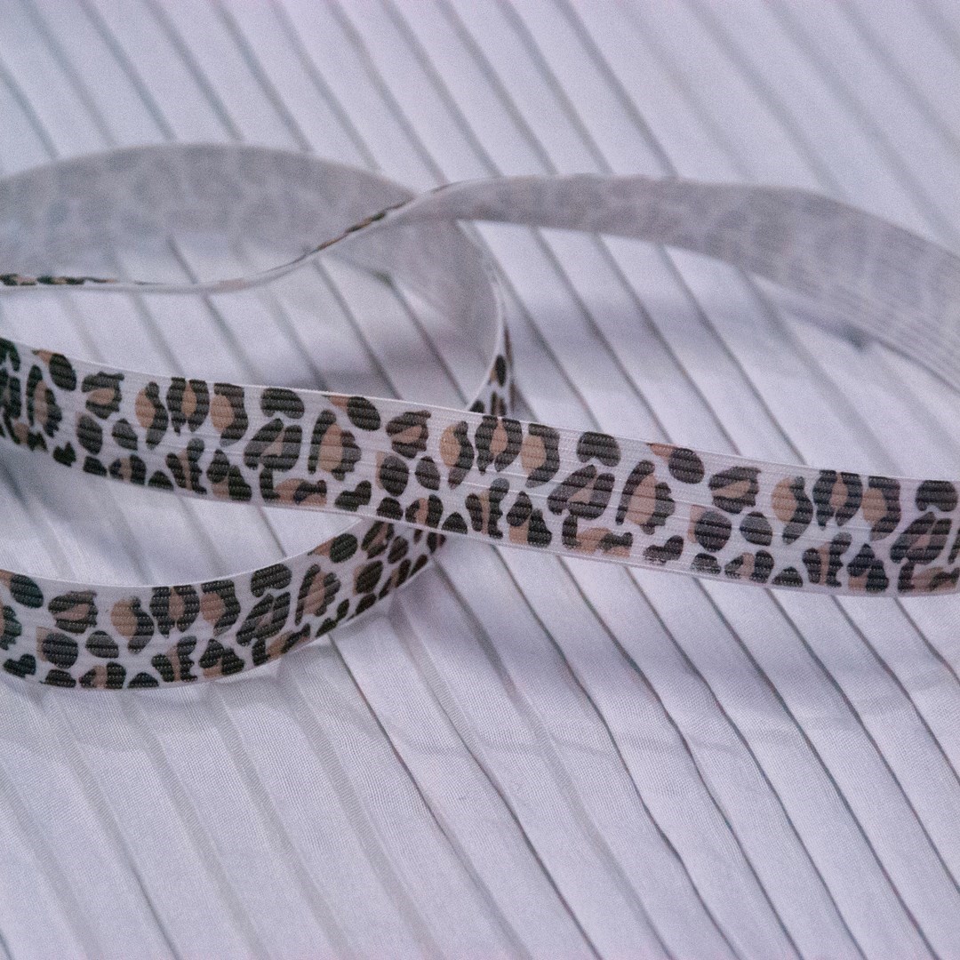 Elástico Viés Onça Bege - 17mmx50m