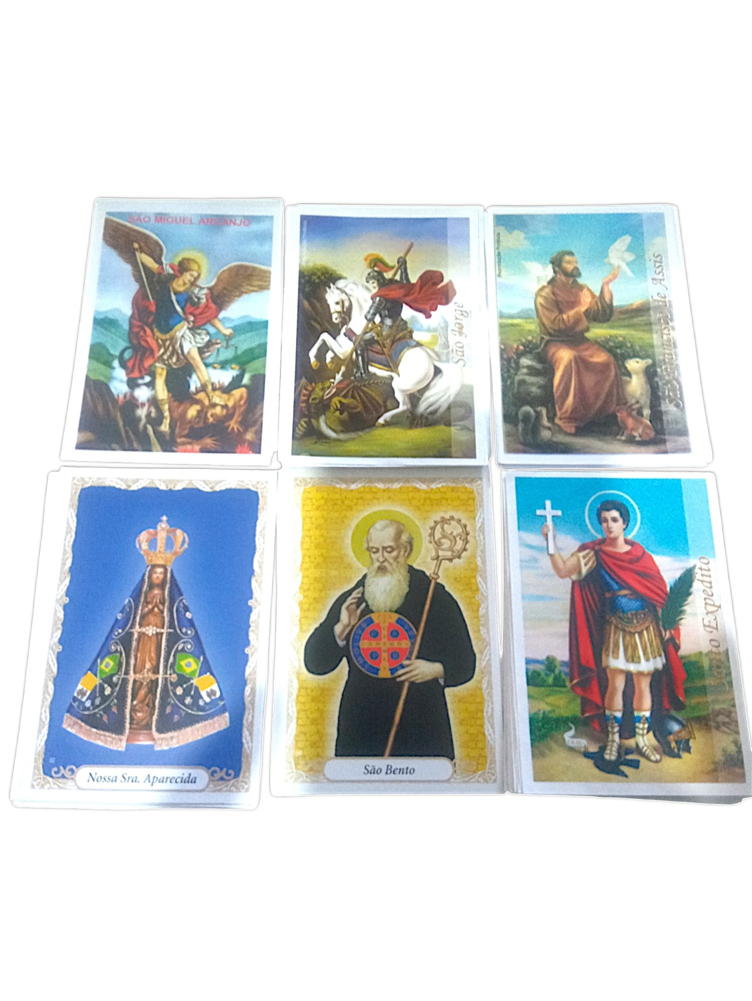 Kit 45 orações impressas, santos católicos, papel alto brilho
