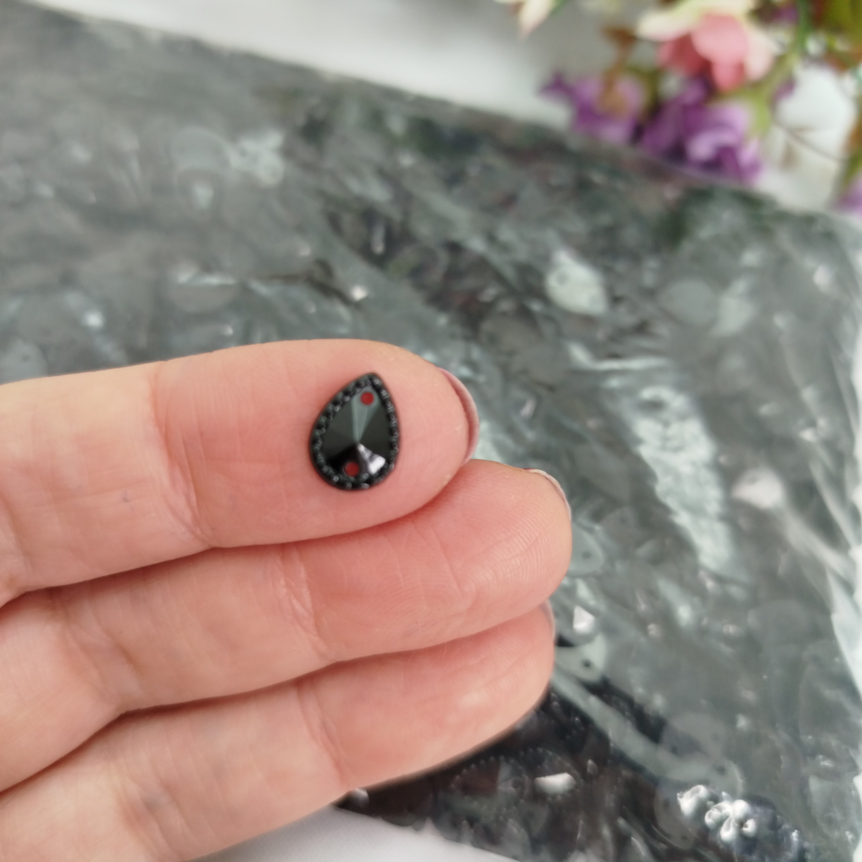 Chaton Gota Preto com Borda - 08 x 10 cm - Pacote com Aprox. 230 gramas