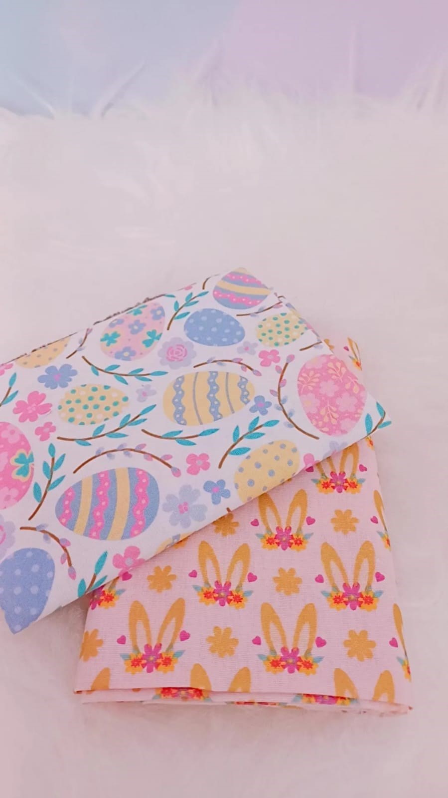 AMO COELHO - Kit com 2 tecidos