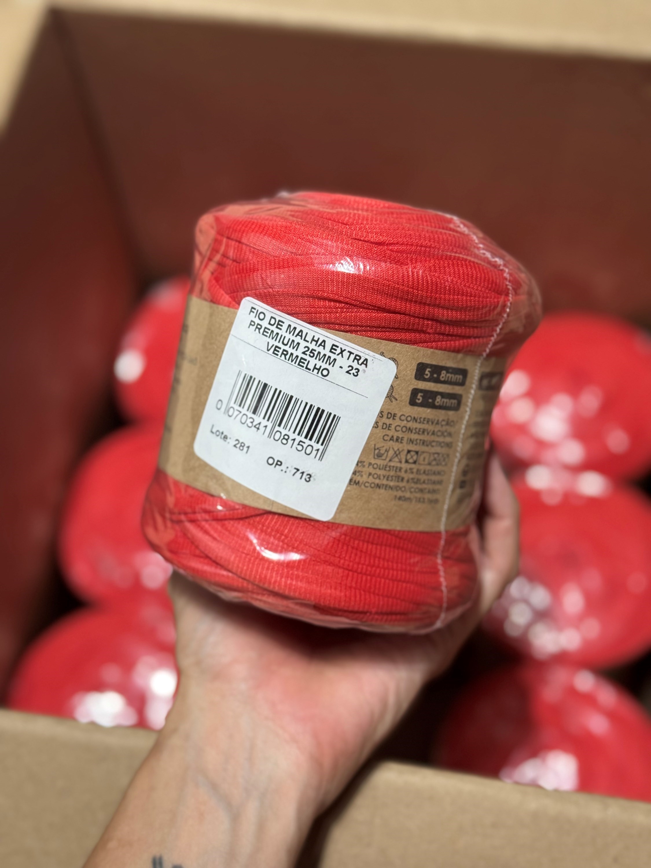 fio de malha premium 25mm Círculo vermelho