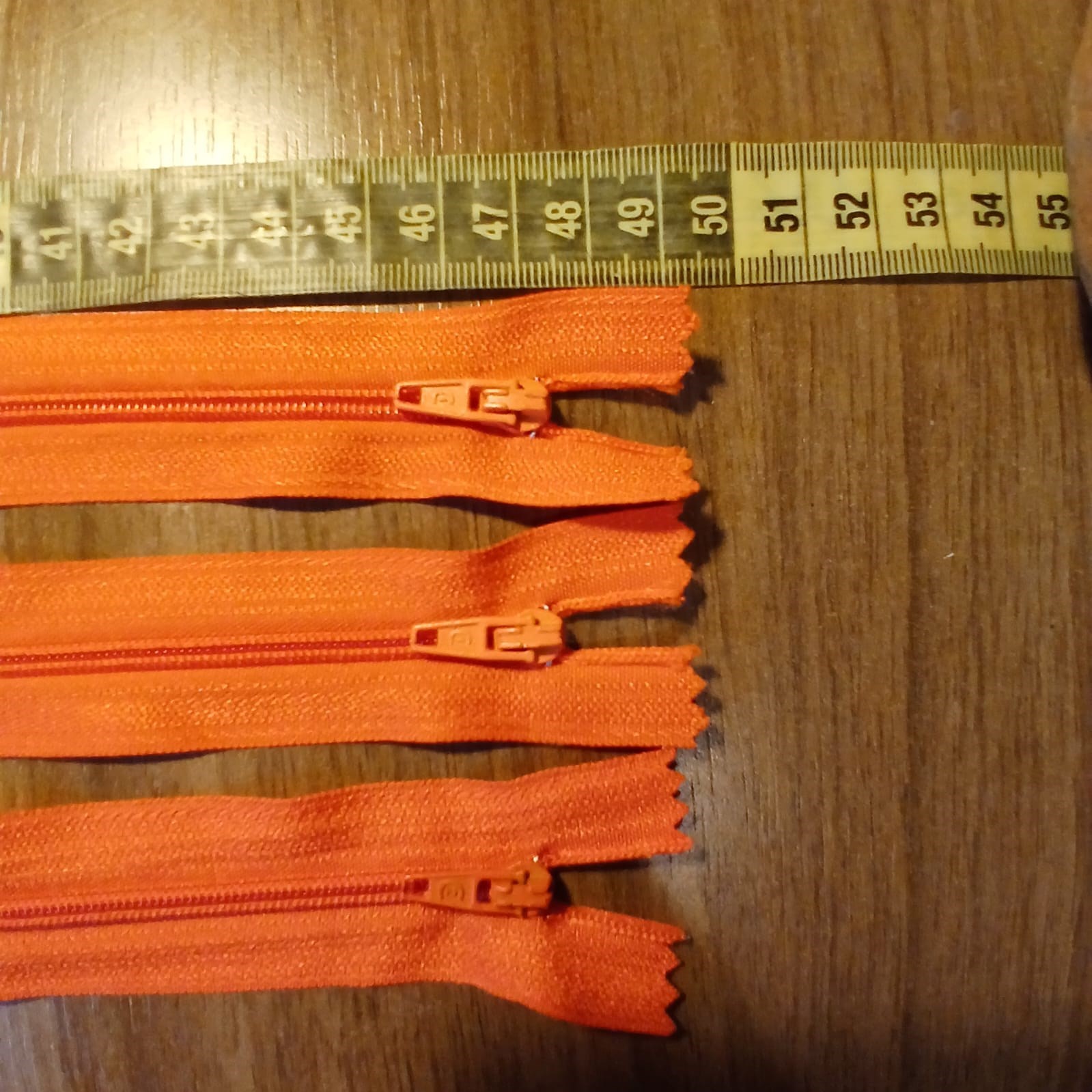 Kit Zíper Laranja 49 cm (3 unidades)