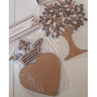 Recorte MDF Árvore e Coração