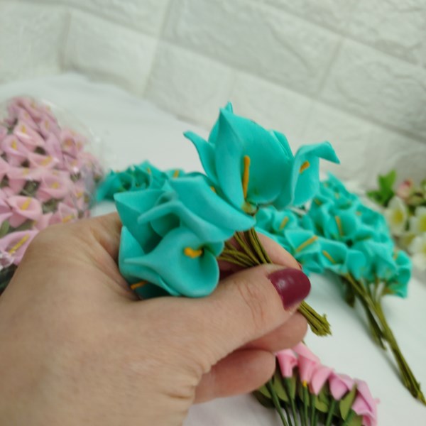 Mini Copo de Leite - Florzinha em EVA - Rosa e Verde - 290 flores