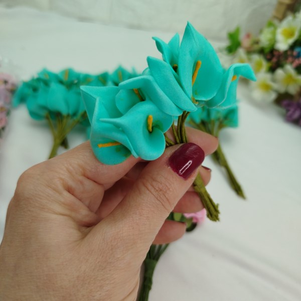 Mini Copo de Leite - Florzinha em EVA - Rosa e Verde - 290 flores