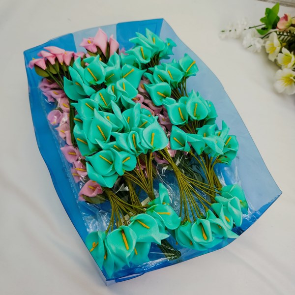 Mini Copo de Leite - Florzinha em EVA - Rosa e Verde - 290 flores