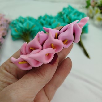 Mini Copo de Leite - Florzinha em EVA - Rosa e Verde - 290 flores