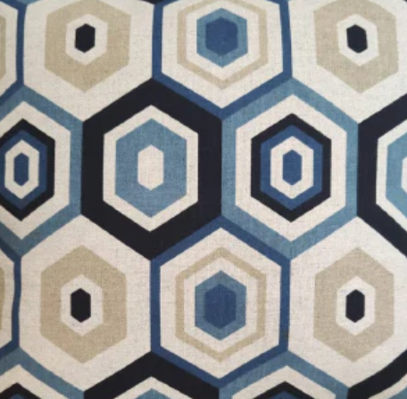 Tecido Linho Estampado Azul