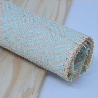 Palha Trançada Bege com Verde Água