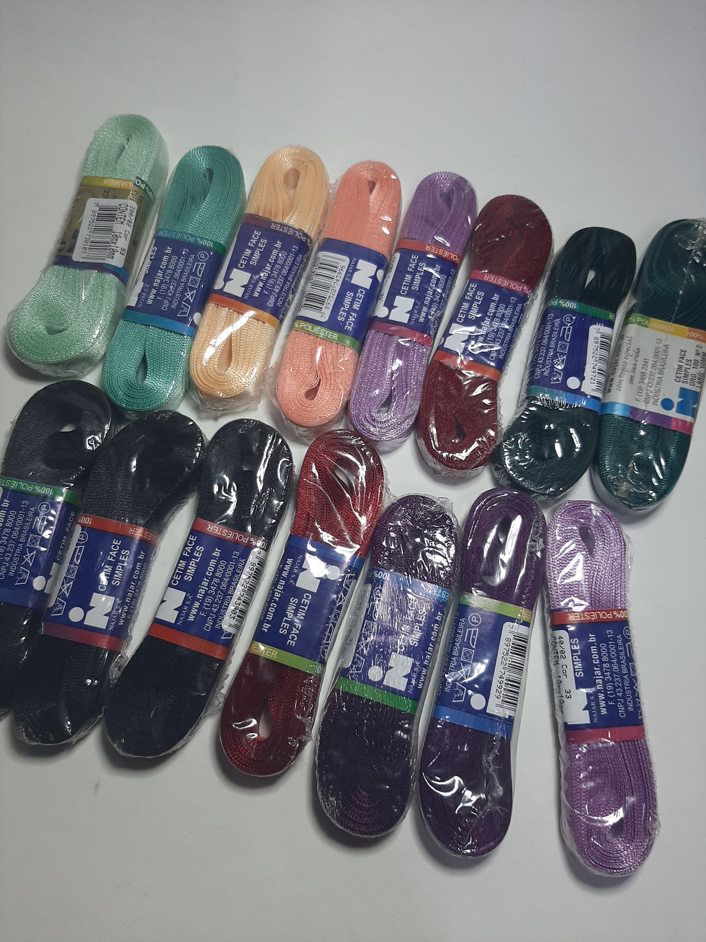 Kit com 15 fitas de cetim n.02