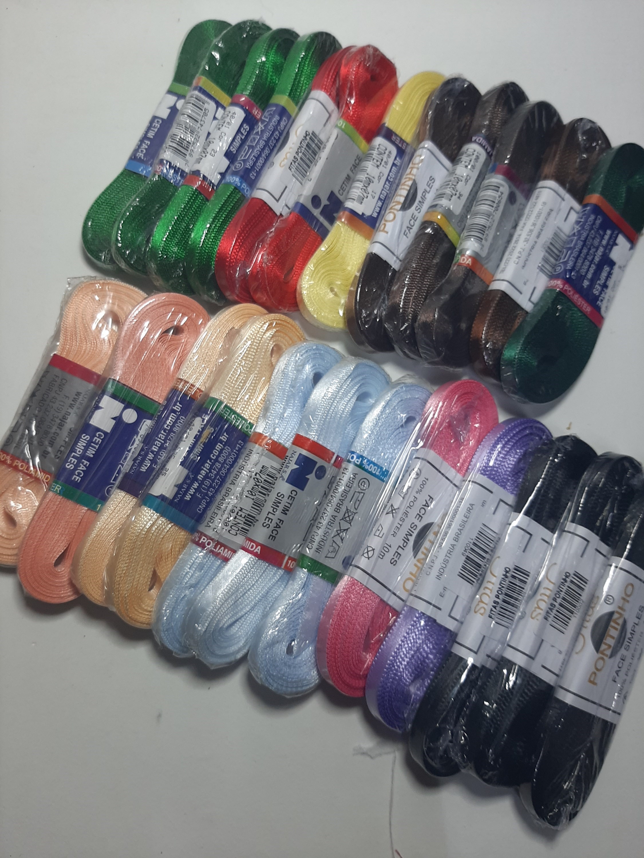 Kit com 24 fitas de cetim n.01